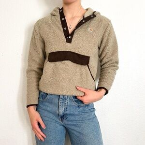 carhartt y2k sherpa t snap hoodie top